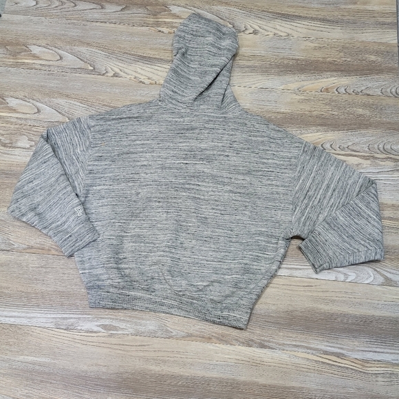 PINK Victoria's Secret hooded cropped sweatshirt Women's Size Small gray - Picture 7 of 8